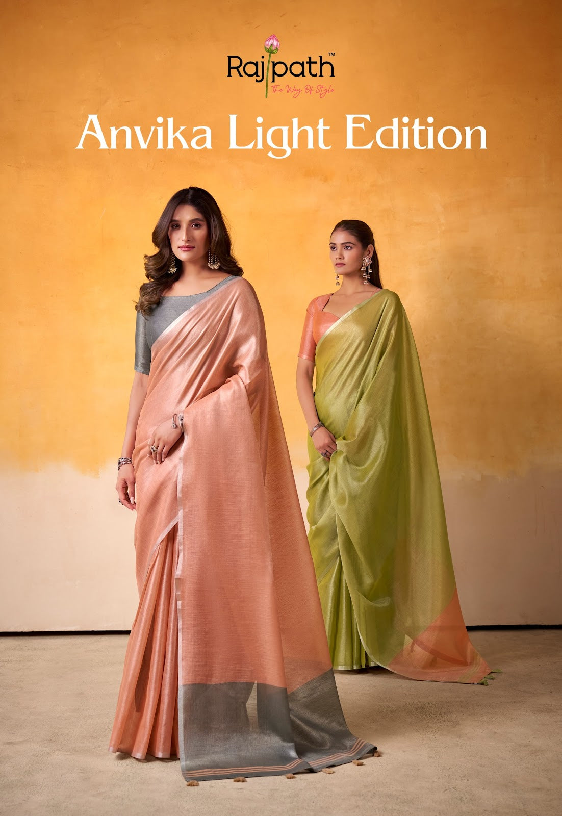 Anvika Light Edition Rajpath Tissue Silk Sarees Exporter India