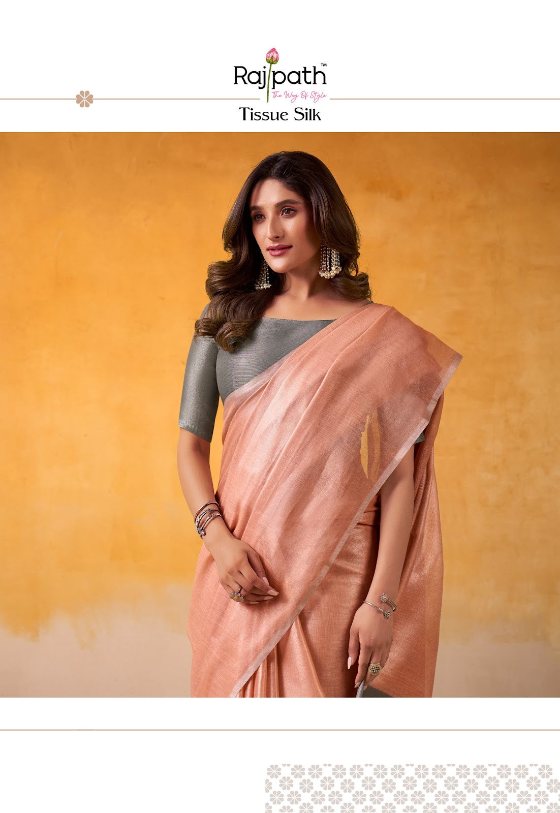 Anvika Light Edition Rajpath Tissue Silk Sarees Exporter India