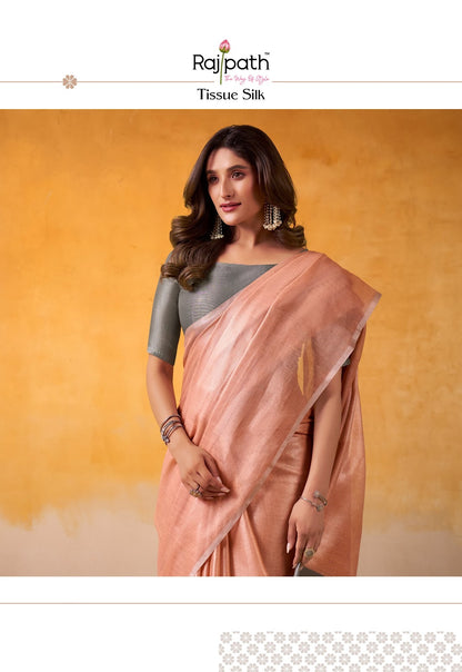 Anvika Light Edition Rajpath Tissue Silk Sarees Exporter India