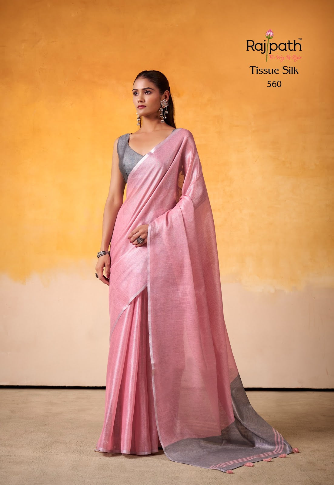 Anvika Light Edition Rajpath Tissue Silk Sarees Exporter India