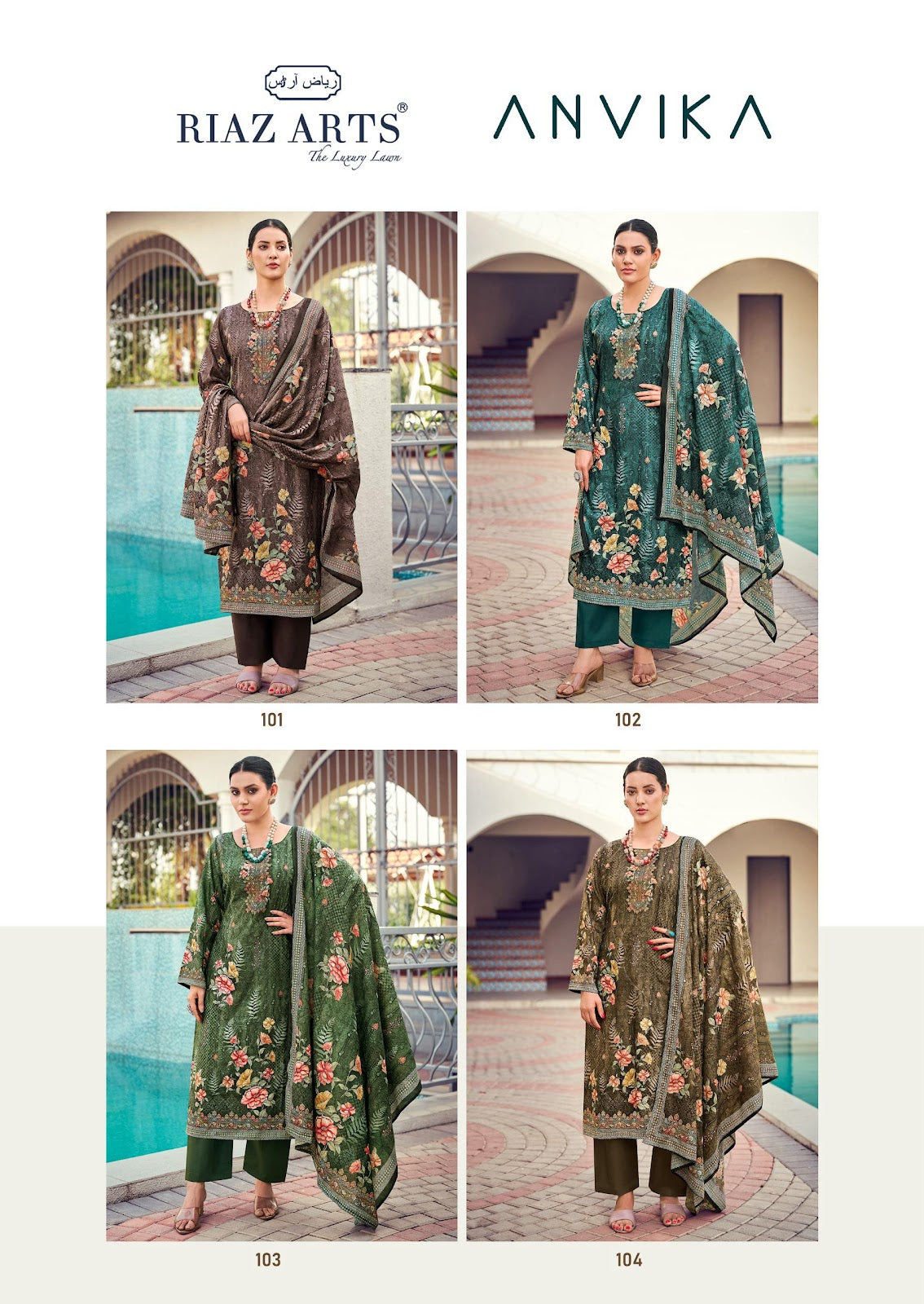 Anvika Riaz Art Cotton Karachi Salwar Suits Wholesaler Gujarat