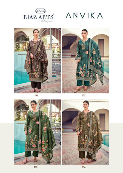 Anvika Riaz Art Cotton Karachi Salwar Suits Wholesaler Gujarat