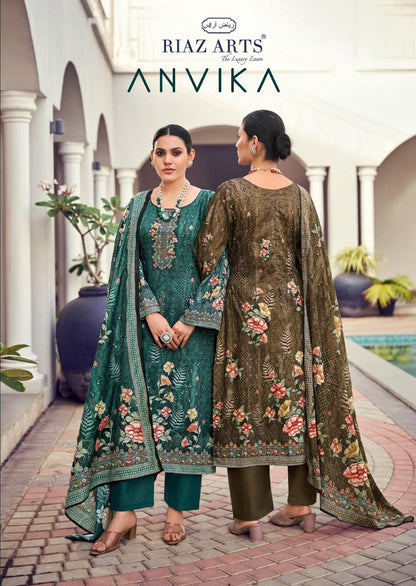 Anvika Riaz Art Cotton Karachi Salwar Suits Wholesaler Gujarat