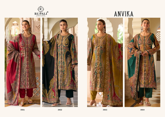 Anvika Rupali Viscose Pashmina Suits Manufacturer