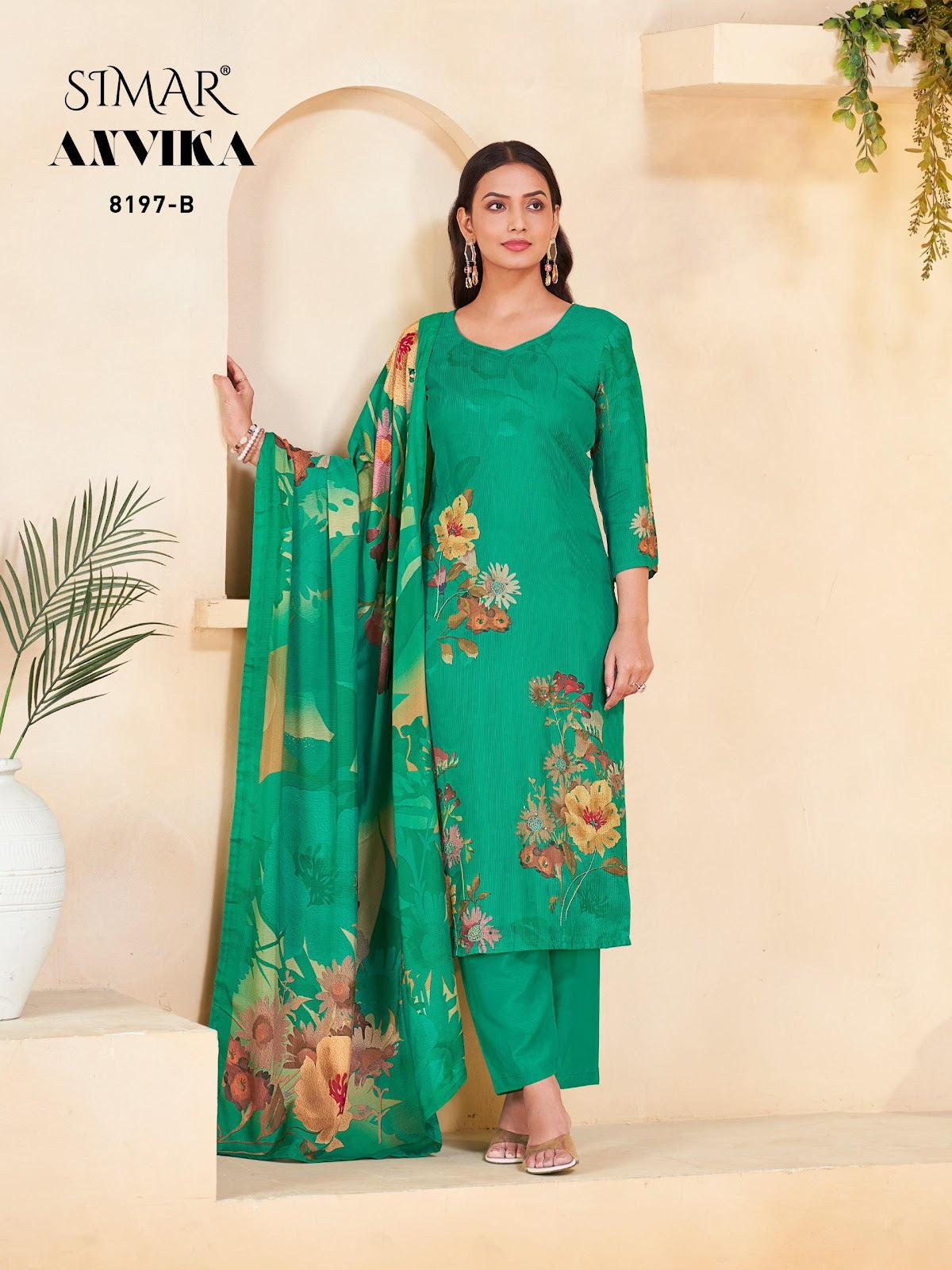 Anvika Simar Viscose Pant Style Suits Wholesaler Ahmedabad