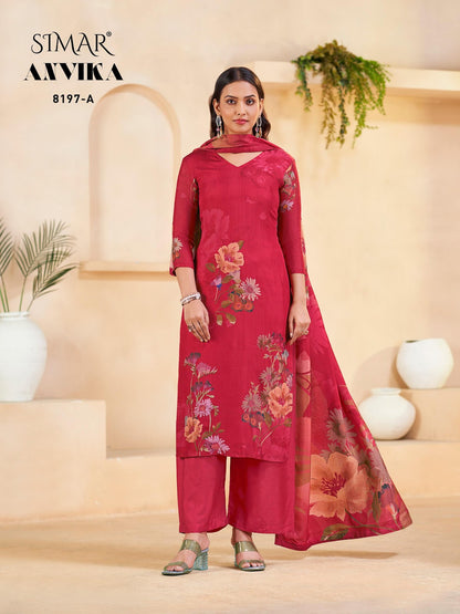 Anvika Simar Viscose Pant Style Suits Wholesaler Ahmedabad