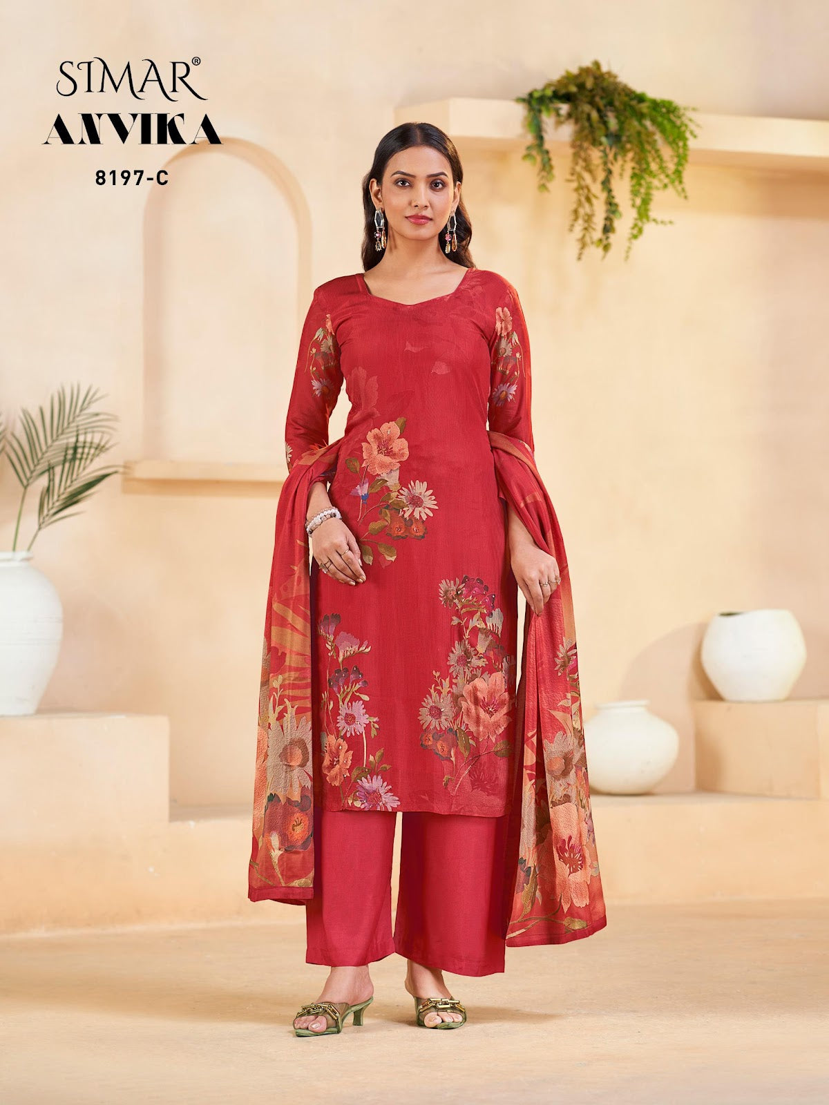 Anvika Simar Viscose Pant Style Suits Wholesaler Ahmedabad