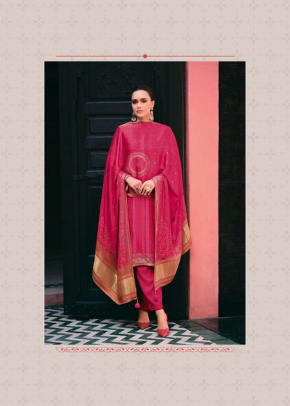 Anvika Varsha Fashions Russian Silk Plazzo Style Suits Wholesale Price