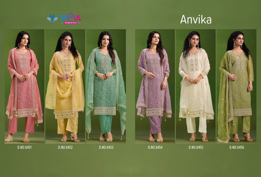 Anvika Vipul Chiffon Pant Style Suits Supplier Gujarat