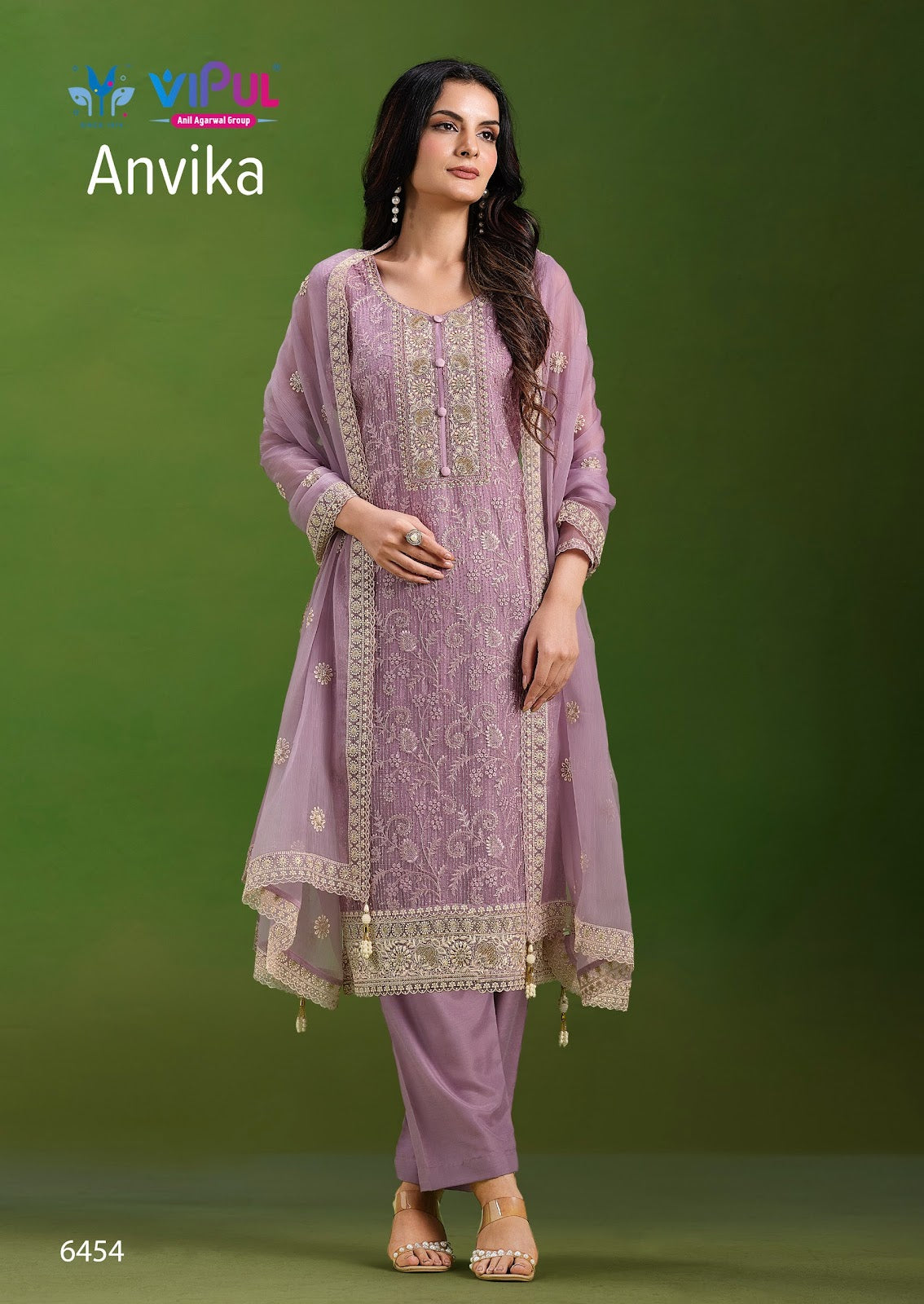 Anvika Vipul Chiffon Pant Style Suits Supplier Gujarat