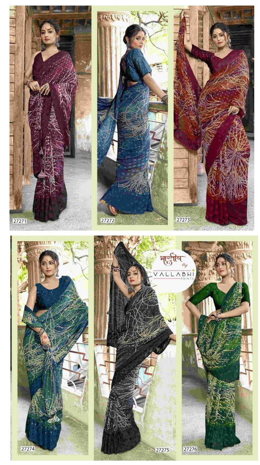 Anvika Vol 2 Vallabhi Prints Georgette Sarees Wholesale