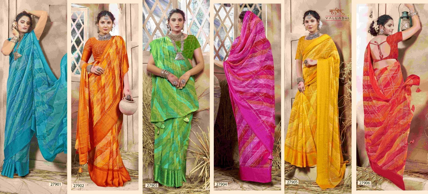 Anvika Vol 5 Vallabhi Prints Georgette Sarees Wholesaler