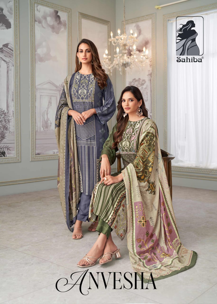 Anwesha Sahiba Muslin Silk Salwar Suits Supplier India