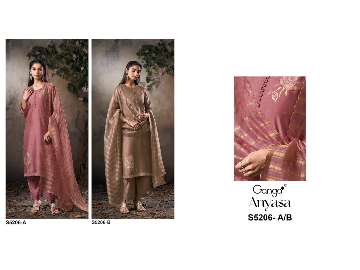 Anyasa S5206 Ganga Bemberg Pant Style Suits Supplier Gujarat