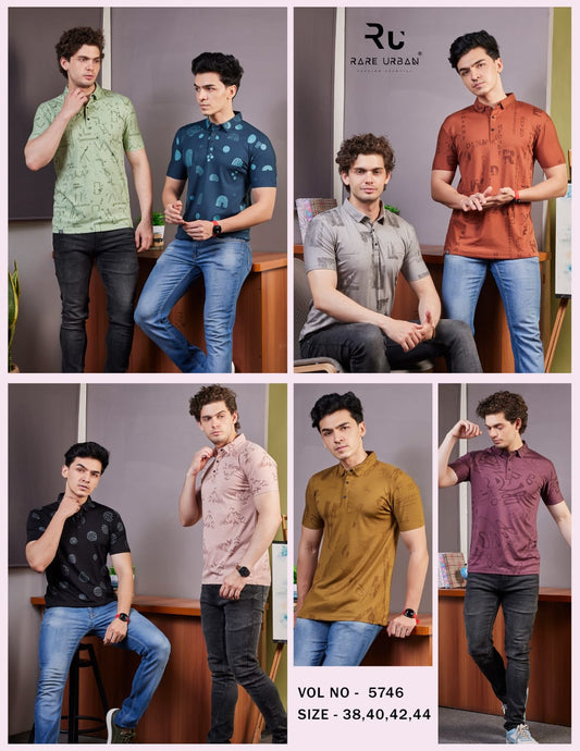 Aop Vol 5746 Rare Urban Tencil Lycra Mens Tshirts Supplier India