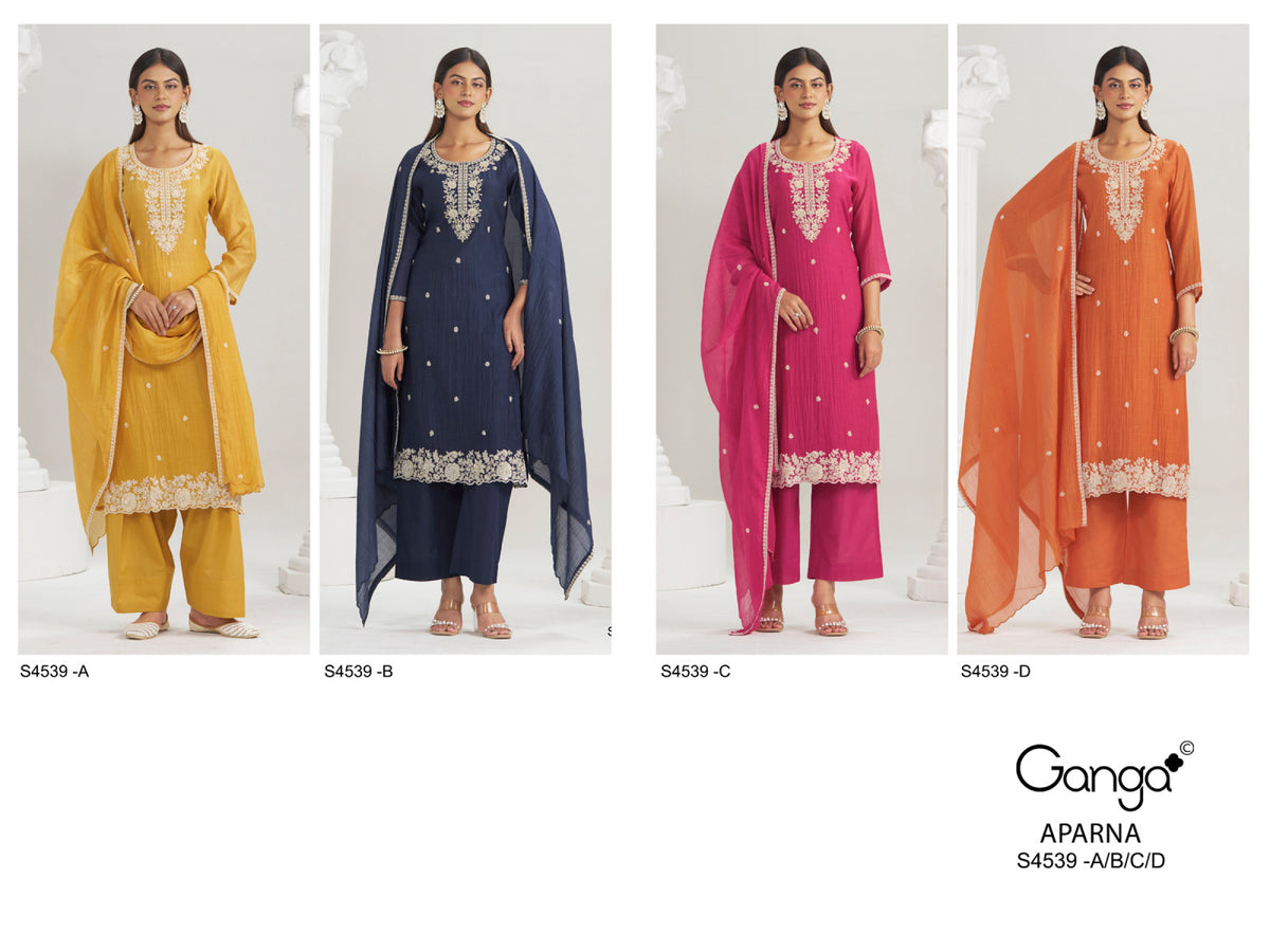 Aparna S4539 Ganga Banarasi Plazzo Style Suits Wholesaler Gujarat