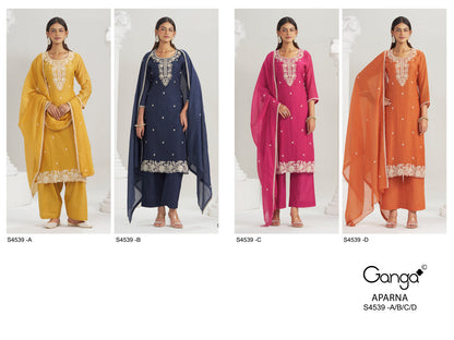 Aparna S4539 Ganga Banarasi Plazzo Style Suits Wholesaler Gujarat