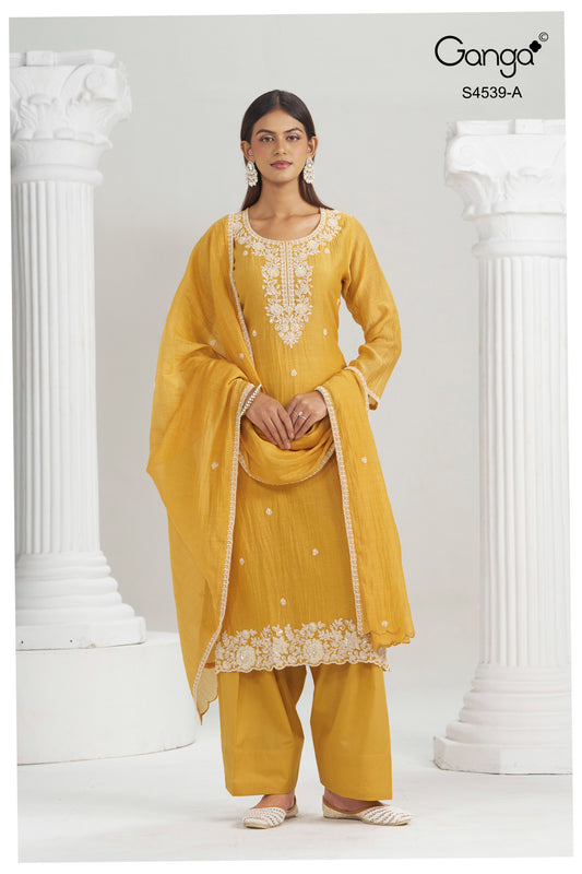 Aparna S4539 Ganga Banarasi Plazzo Style Suits Wholesaler Gujarat