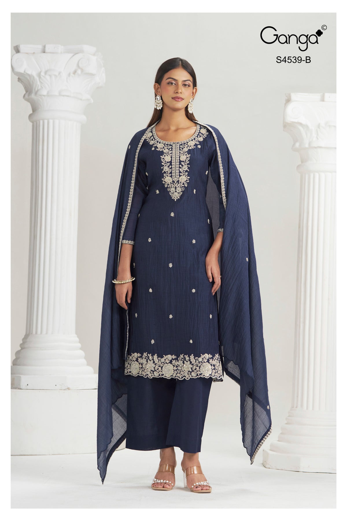 Aparna S4539 Ganga Banarasi Plazzo Style Suits Wholesaler Gujarat