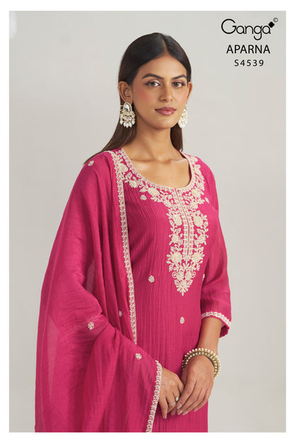 Aparna S4539 Ganga Banarasi Plazzo Style Suits Wholesaler Gujarat