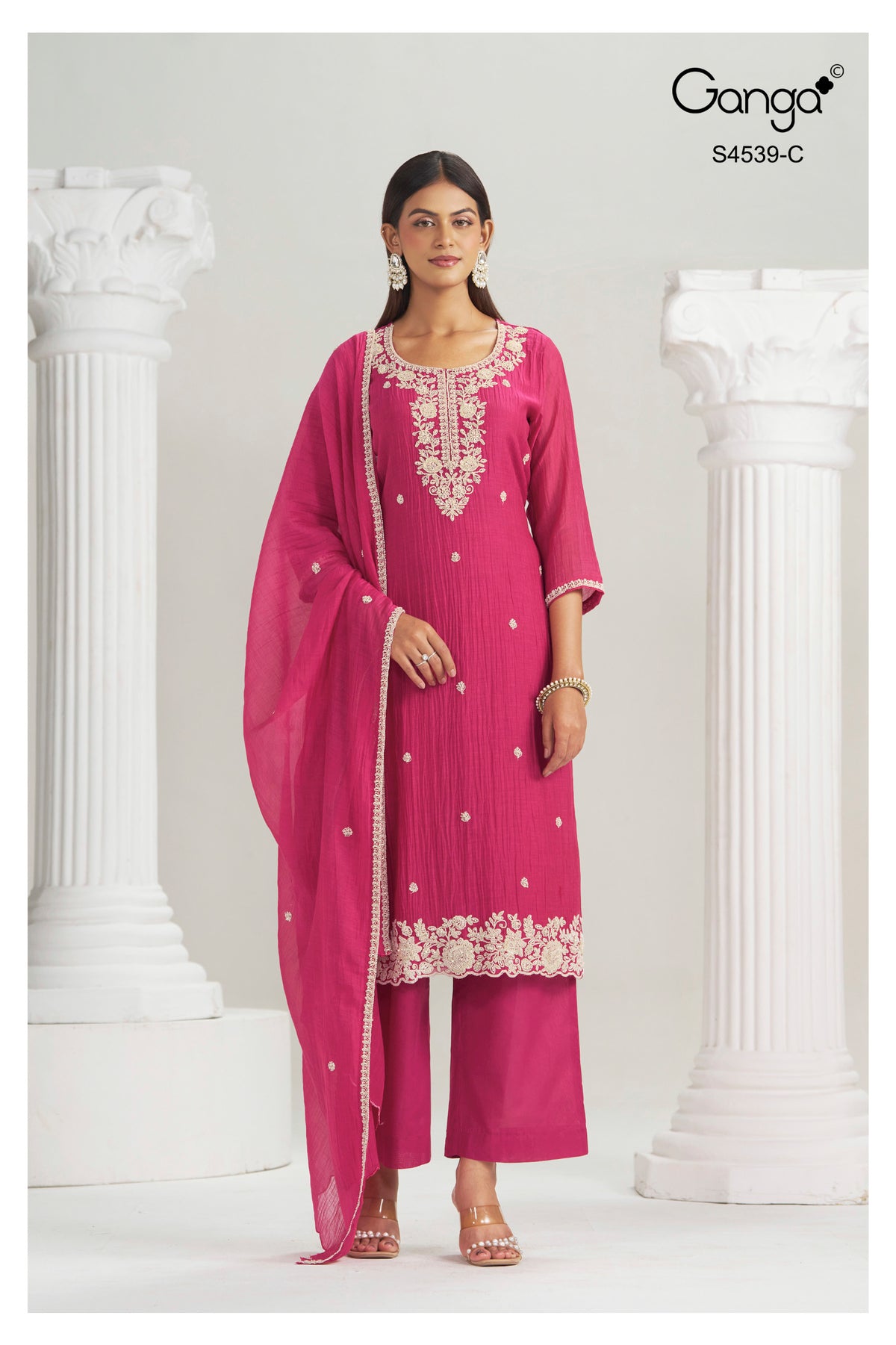 Aparna S4539 Ganga Banarasi Plazzo Style Suits Wholesaler Gujarat