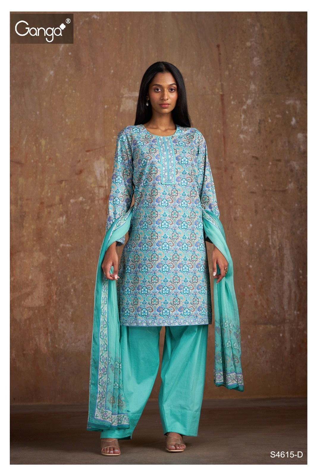 Apeksha S4615 Ganga Cotton Pant Style Suits Wholesaler Ahmedabad