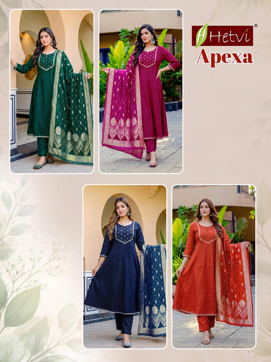 Apexa Hetvi Chanderi Readymade Anarkali Suits Wholesaler