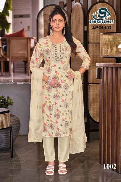 Apollo Vol 1 Sankheswer Roman Readymade Pant Style Suits Supplier India