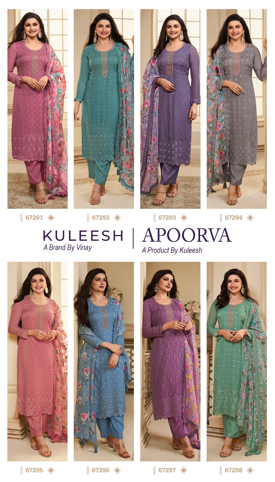 Apoorva Kuleesh Vinay Fashion Llp Organza Pant Style Suits