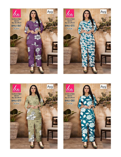 Apple 0409 Ayg Liva Rayon Co Ord Set Supplier Gujarat