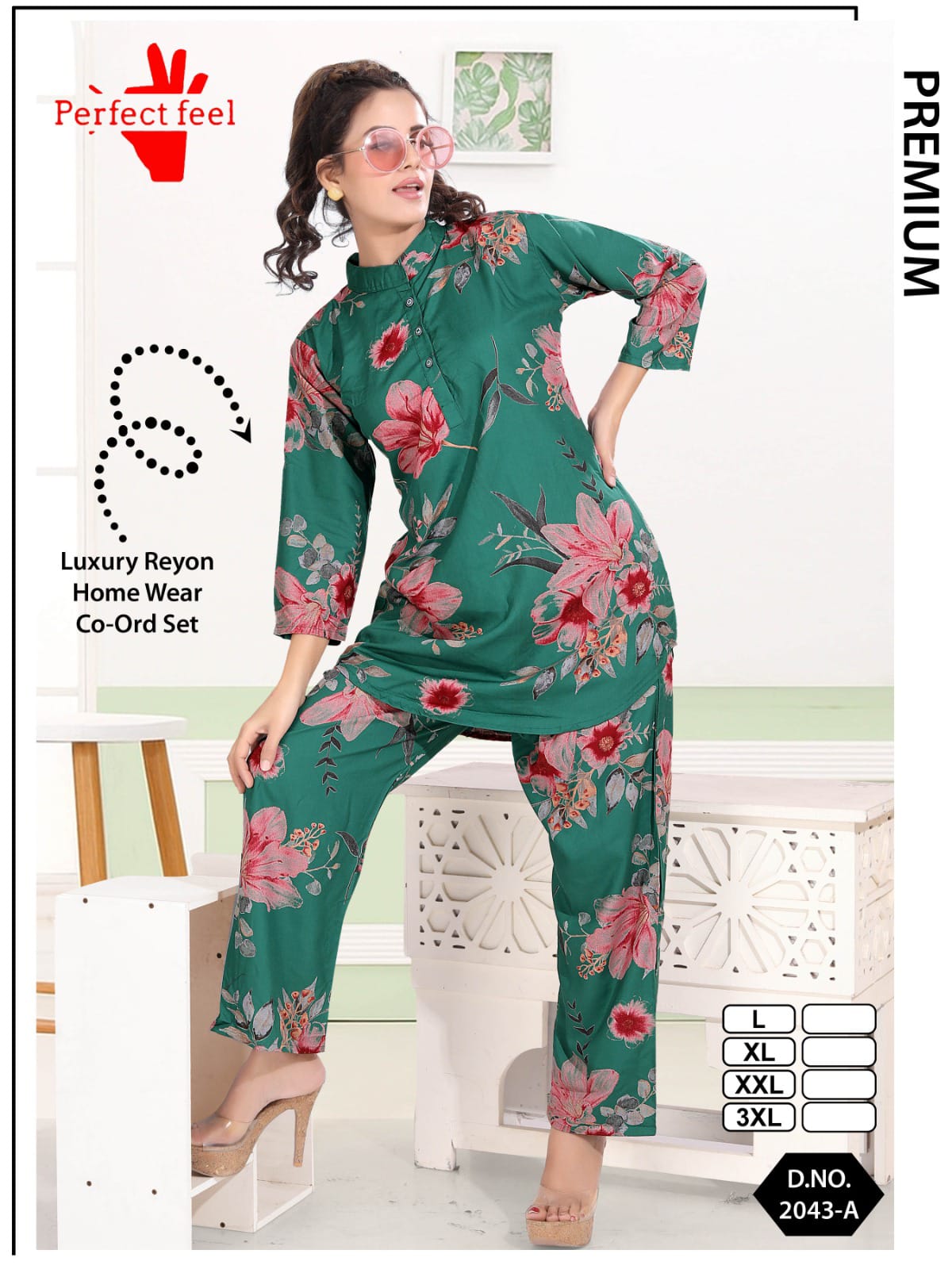 Apple Cut 0108 Perfect Feel Reyon Co Ord Set Supplier