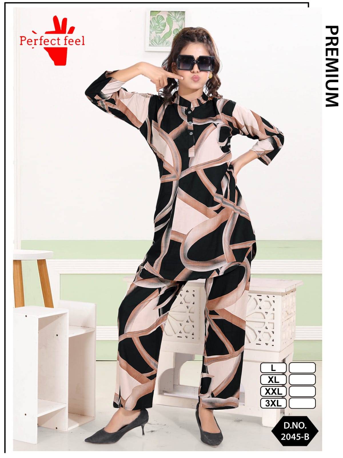 Apple Cut 0108 Perfect Feel Reyon Co Ord Set Supplier