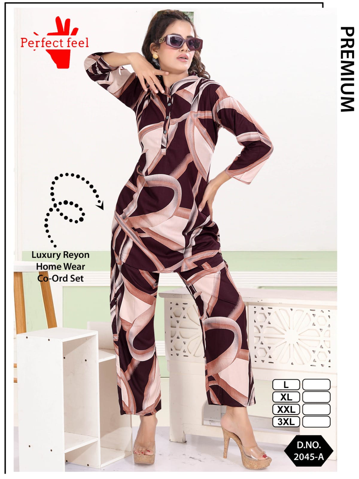 Apple Cut 0108 Perfect Feel Reyon Co Ord Set Supplier