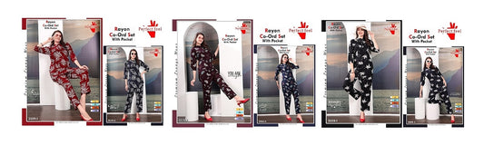 Apple Cut 1408 Perfect Feel Rayon 17Kg Co Ord Set Wholesaler Gujarat