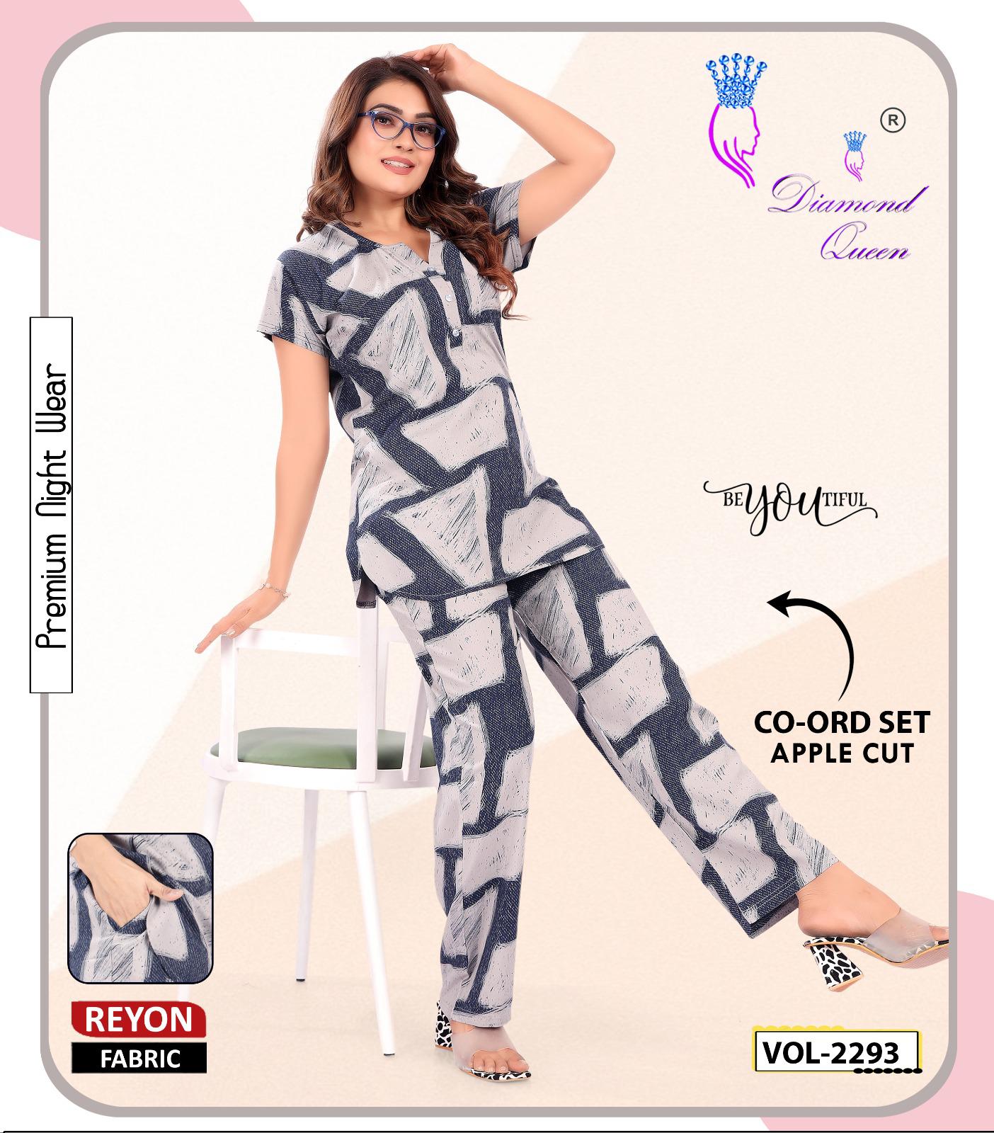 Apple Cut 2807 Diamond Queen Rayon 22Kg Co Ord Set Supplier India