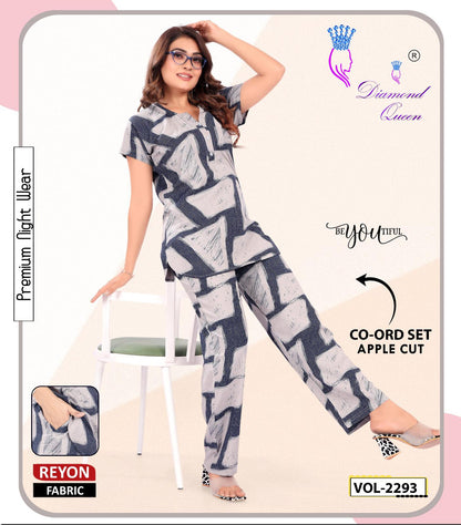 Apple Cut 2807 Diamond Queen Rayon 22Kg Co Ord Set Supplier India