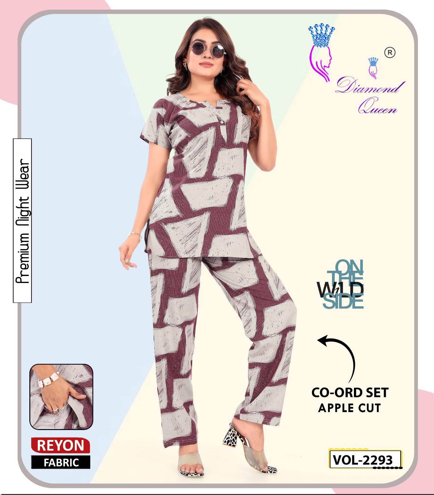 Apple Cut 2807 Diamond Queen Rayon 22Kg Co Ord Set Supplier India