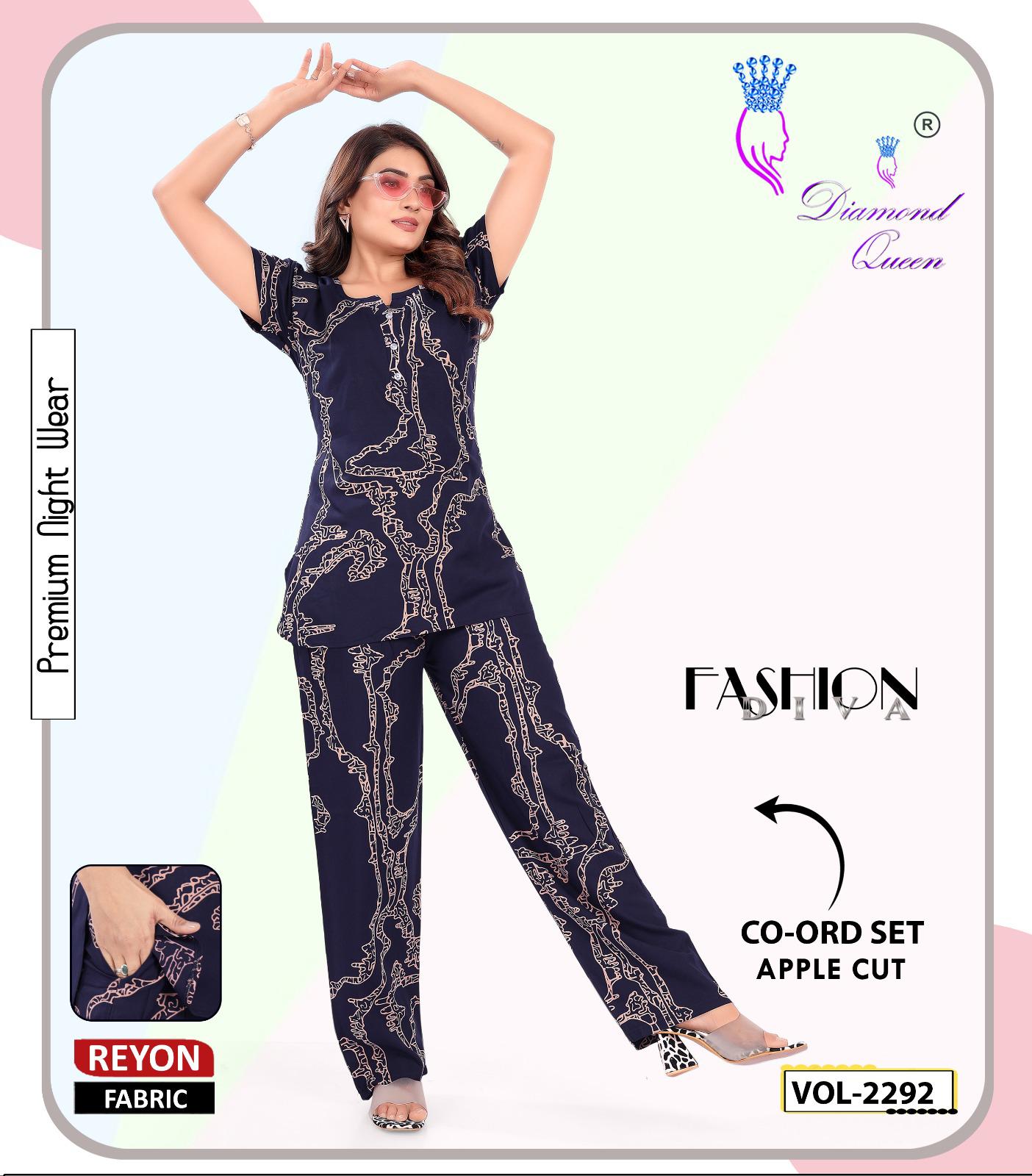 Apple Cut 2807 Diamond Queen Rayon 22Kg Co Ord Set Supplier India