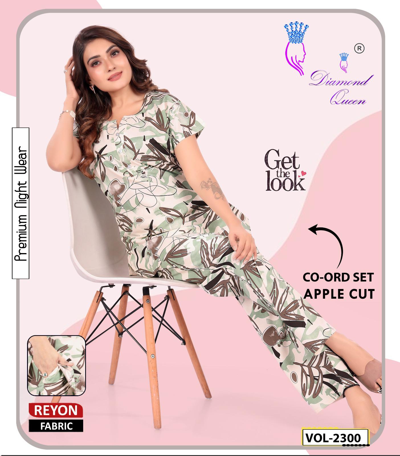 Apple Cut 2807 Diamond Queen Rayon 22Kg Co Ord Set Supplier India