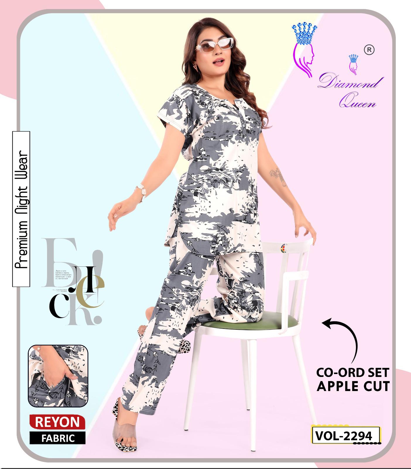 Apple Cut 2807 Diamond Queen Rayon 22Kg Co Ord Set Supplier India