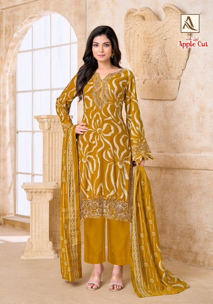 Apple Cut Alok Viscose Reyon Karachi Salwar Suits Manufacturer Ahmedabad
