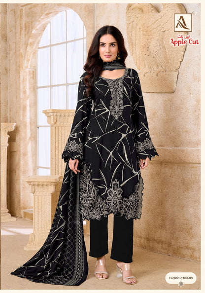 Apple Cut Alok Viscose Reyon Karachi Salwar Suits Manufacturer Ahmedabad