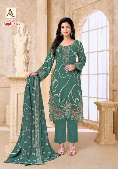 Apple Cut Alok Viscose Reyon Karachi Salwar Suits Manufacturer Ahmedabad
