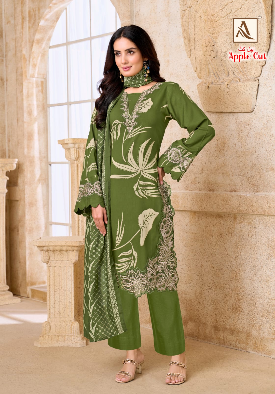 Apple Cut Alok Viscose Reyon Karachi Salwar Suits Manufacturer Ahmedabad