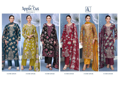 Apple Cut Edition 5 Alok Viscose Reyon Karachi Salwar Suits Wholesaler