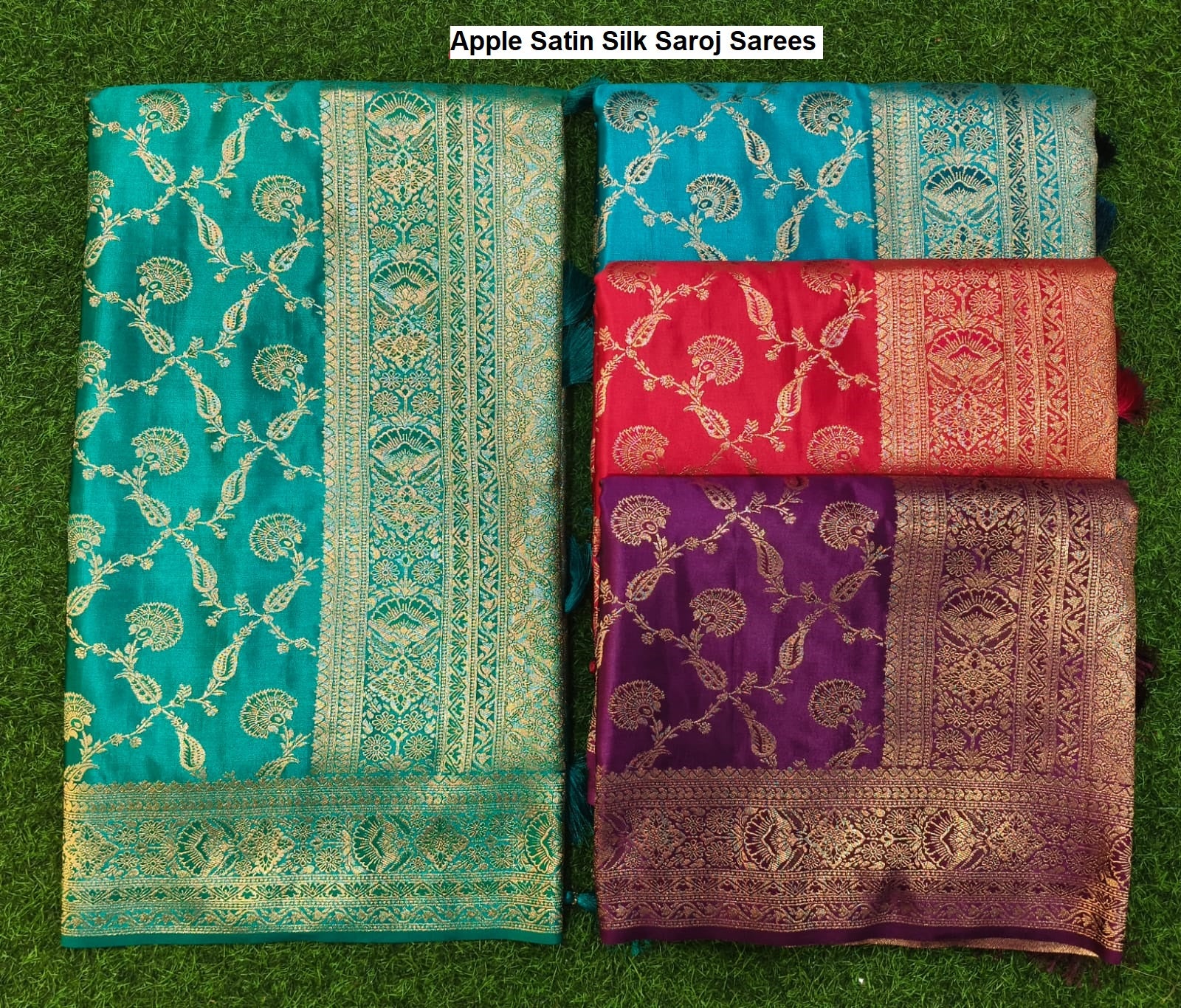 Apple Satin Silk Saroj Sarees Wholesaler India