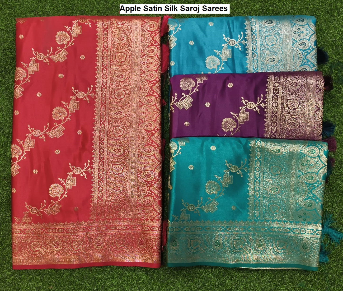 Apple Satin Silk Saroj Sarees Wholesaler India