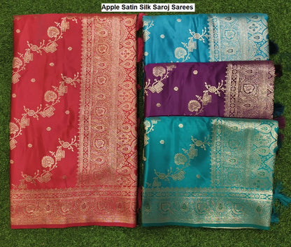 Apple Satin Silk Saroj Sarees Wholesaler India