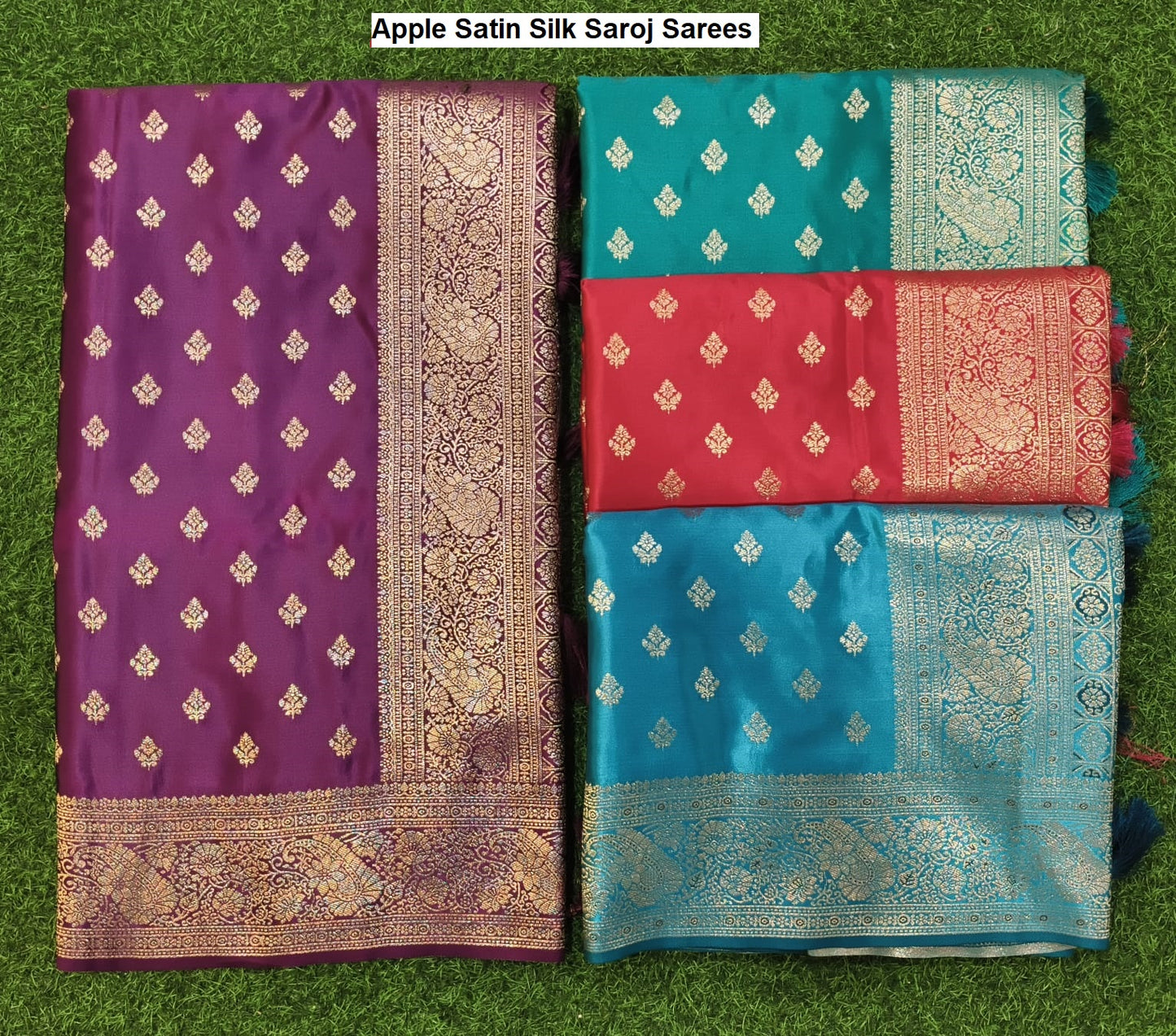 Apple Satin Silk Saroj Sarees Wholesaler India