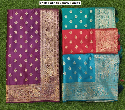 Apple Satin Silk Saroj Sarees Wholesaler India